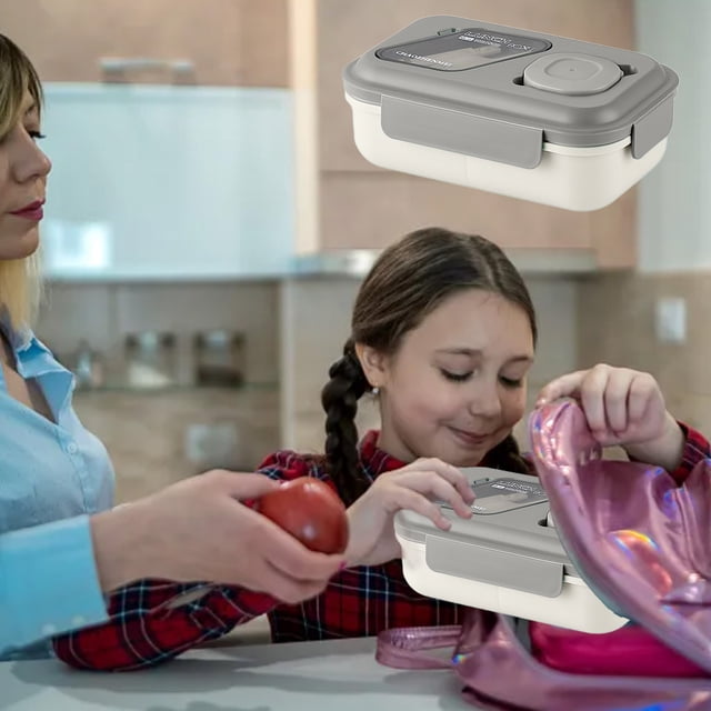 Stackable 3-Compartment Bento Box for Adults - Leak-Proof Microwaveable Lunch Container for Work & School