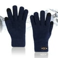 thumbnail image 2 of BKQCNKM Gloves for Cold Weather Winter Gloves Screen Men's Gloves Adult Thickening Winter Warm Knitted Cycling Five-finger Gloves Winter Gloves Women, Navy One Size, 2 of 2