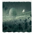 thumbnail image 3 of Ambesonne Outer Space Shower Curtain, Moon Astronaut, 69"Wx84"L, Grey White, 3 of 5
