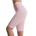 thumbnail image 2 of QLEICOM Womens Athletic Shorts, Plus Size Shorts, Fashion Casual Solid High Waist Elastic Yoga Pants Shorts Yoga Shorts, Running Shorts, Comfy Beach Shorts, Cycling Shorts Pink L, 2 of 2