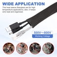 thumbnail image 4 of Insulation Cable Protector,25mm/0.98 Inch-1m/3 Feet High TEMP Fiberglass Sleeve Black, 4 of 6