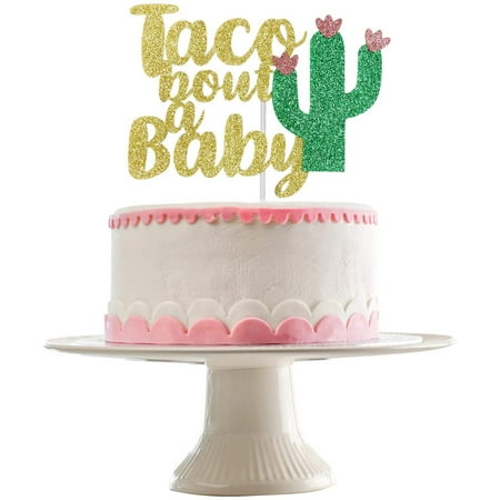 Gold Glitter 'First Fiesta' Cake Topper - Mexican Themed 1st Birthday Decor