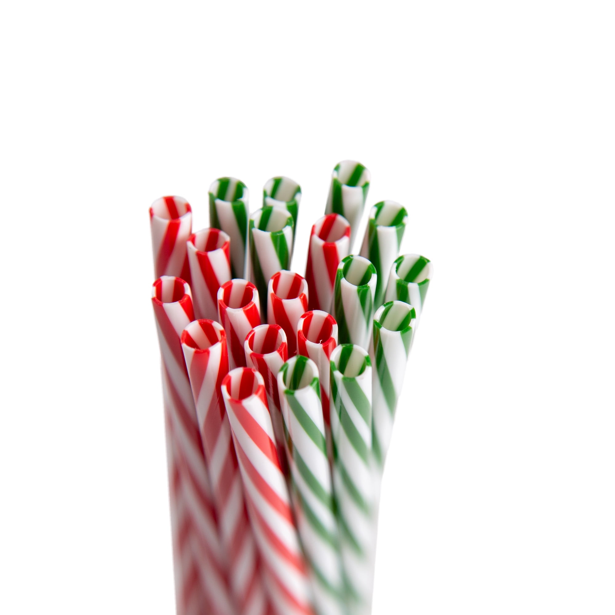 12 Xmas Christmas Metal Drinking Straws Red Green Reusable Eco