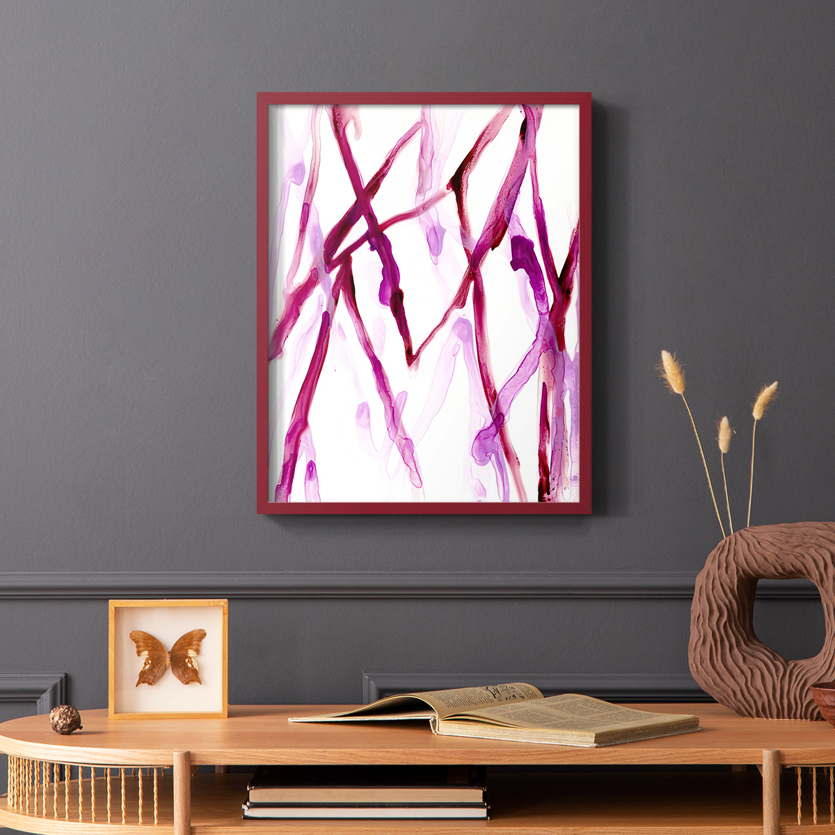 Runnel XV in Red Solid Wood 11 x 14 Framed Print