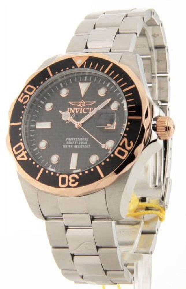 Invicta Men's 12567 Pro Diver Black Carbon Fiber Dial Stainless Steel Watch