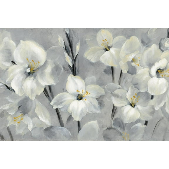 Art.com Flowers On Gray Art Print by Silvia Vassileva, 18" x 12"