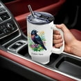 thumbnail image 5 of Red-winged Blackbird Lover Tumbler 40oz – Personalized Stainless Travel Mug with Handle, Lid & Straw – Cute Custom Animal Gift for Women Girls Birthday or Christmas, 5 of 6