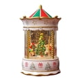 thumbnail image 1 of Bola de nieve musical navideña, decoración navideña, caja de música iluminada con purpurina navideña Árbol blanco, 1 of 9