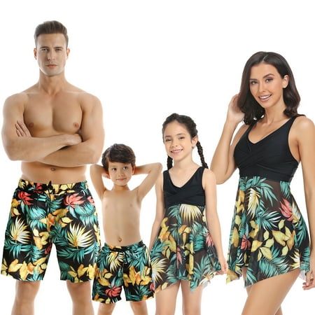 

Gwiyeopda Family Matching Swimsuit Women Swimwear Girls Bikini Mens Swimming Trunks Sizes Baby-Kids-Adult