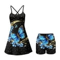 thumbnail image 5 of Yuyamidu Blue Butterfly Women's Tennis Dresses Built in Shorts Moon Blue Flowers Sleeveless Athletic Workout Golf Dress with Pockets Sports Outfits Size XL, 5 of 7
