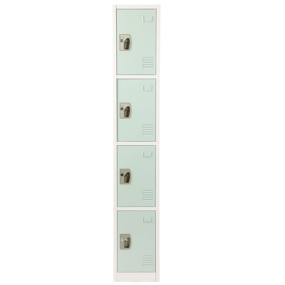 AdirOffice ALHI629204MGRN Steel Storage Locker, 4 Compartment, 12 x 12 x 72 in., Misty Green