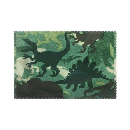 

Home Dinosaur Motif Placemats Set Of 6 Washable Wipeable Place Mats Place Mats For Festival Parties Family Dinner (12 X 18inch)
