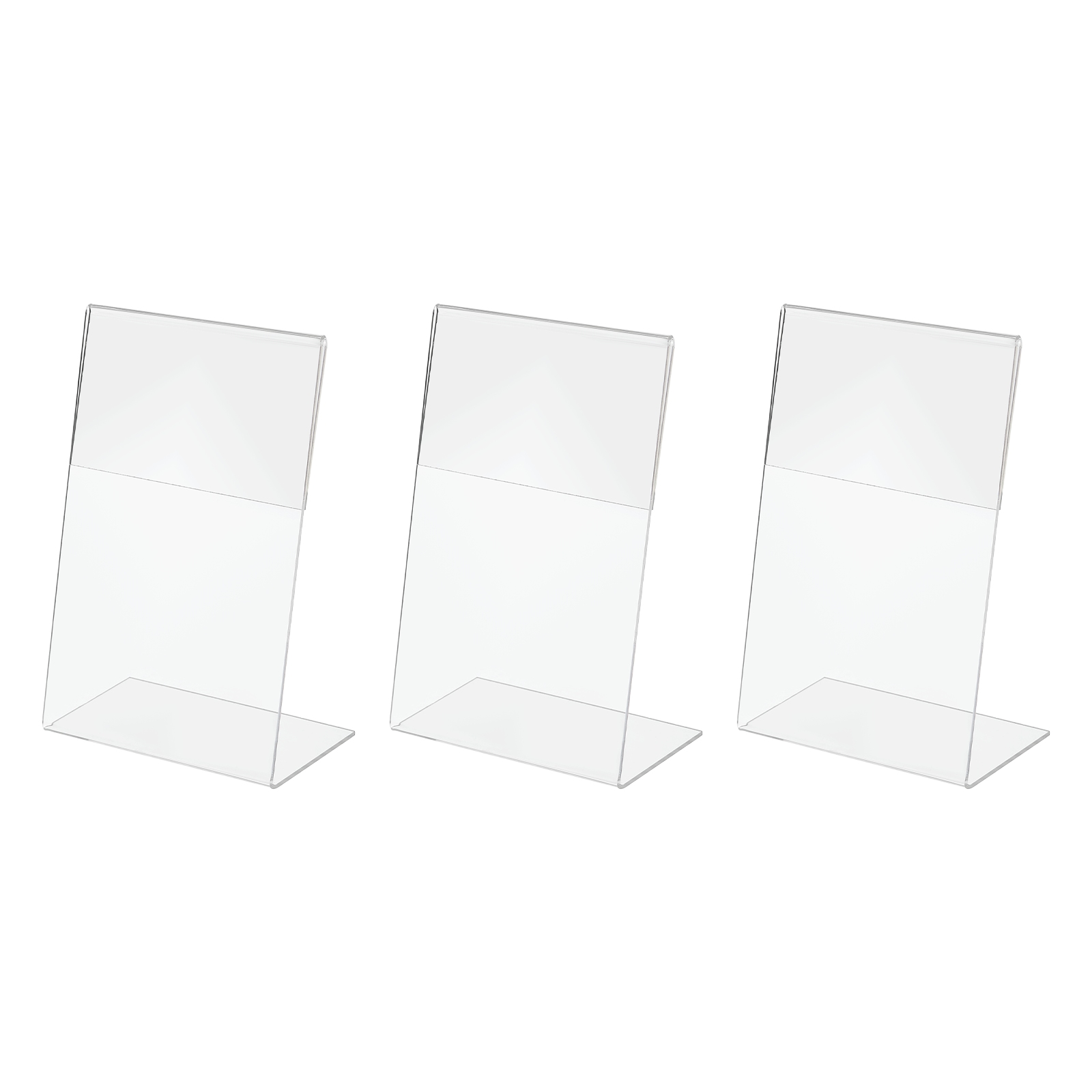 Slant Back Acrylic Sign Holder, 5.9 x 3.9 Inch Clear Sign Display