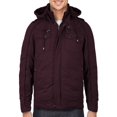 thumbnail image 1 of Maximos Men's Premium Hooded Multi Pocket Sherpa Lined Bomber Jacket Sahara-01 (Burgundy,L), 1 of 8