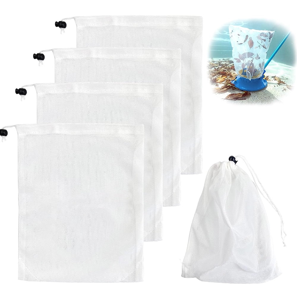 4 Pack Replacement Micro Filter Bags Disposable Pool Vacuum Leaf and