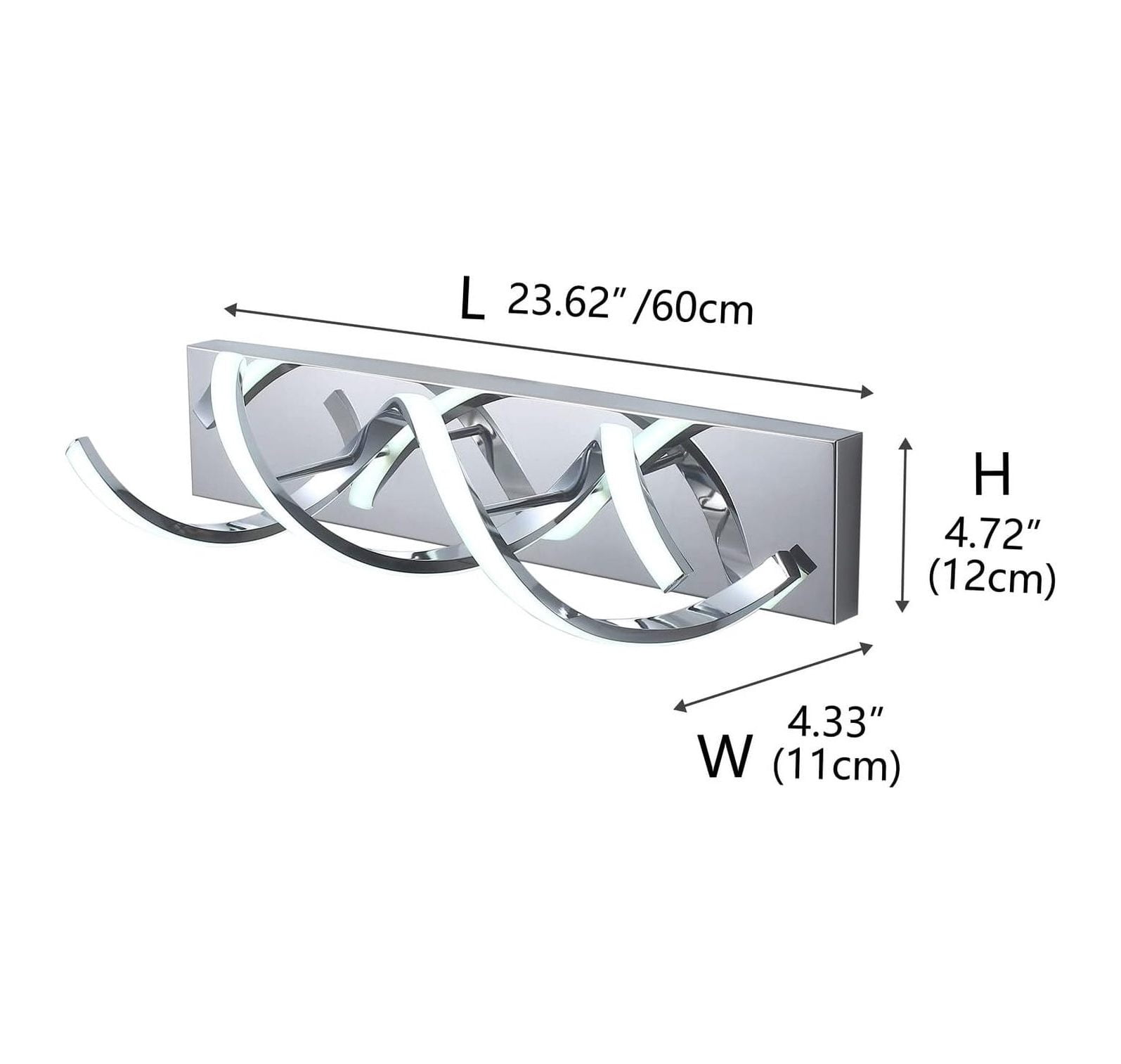Modern LED Bathroom Vanity Lights, 1-Light Aluminium Stainless Steel Spiral Design Wall Lighting Fixture, Bathroom Sconces Wall Lighting for Living Room Entryway Bedroom Wall Sconce