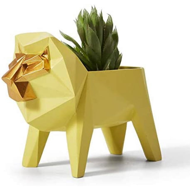 Arte León macetero estatua artes regalo estatuilla resina escultura decoración 15 cm