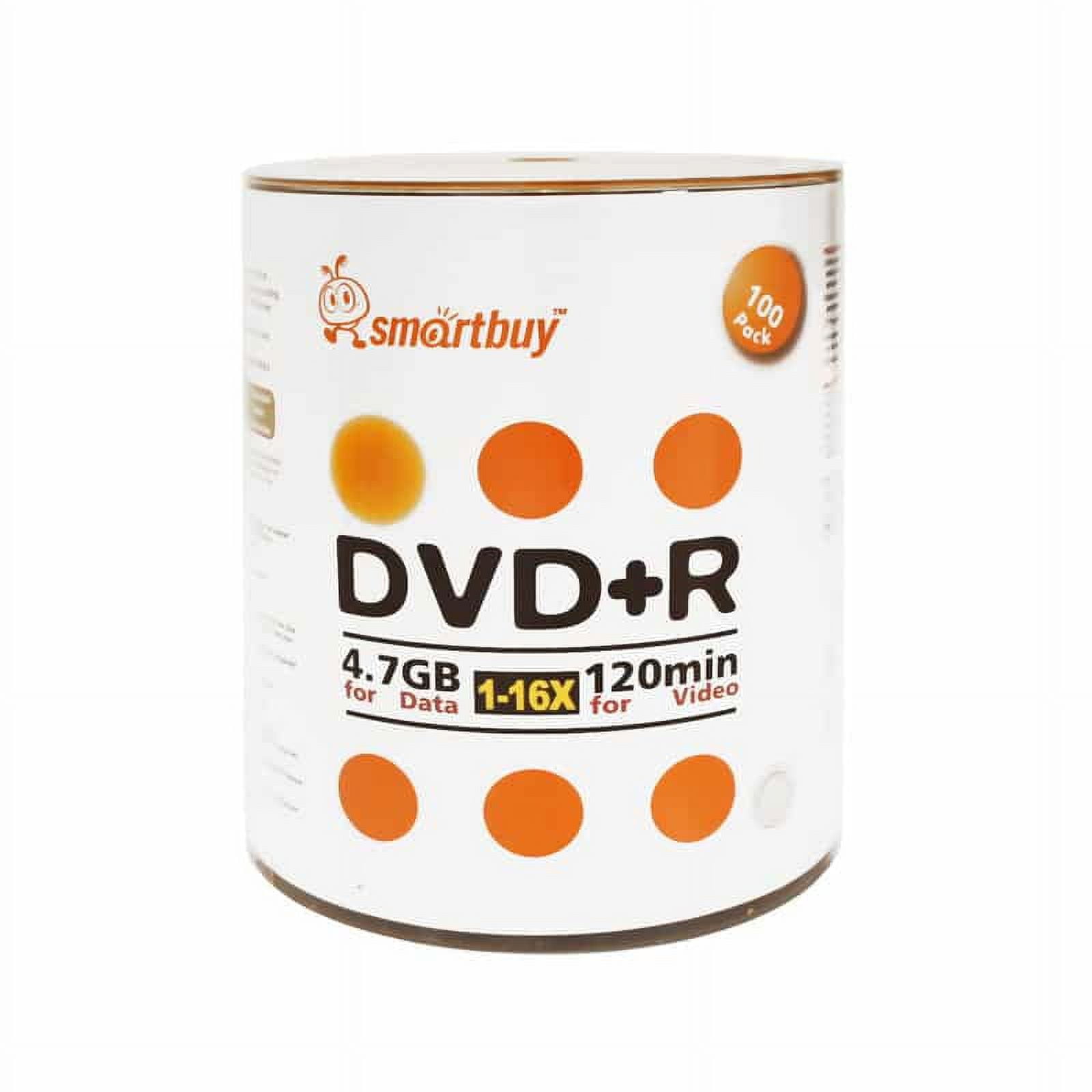 200 Pack Smartbuy 16X DVD+R DVDR 4.7GB Logo Top (Non-Printable) Data Video Blank Recordable Disc