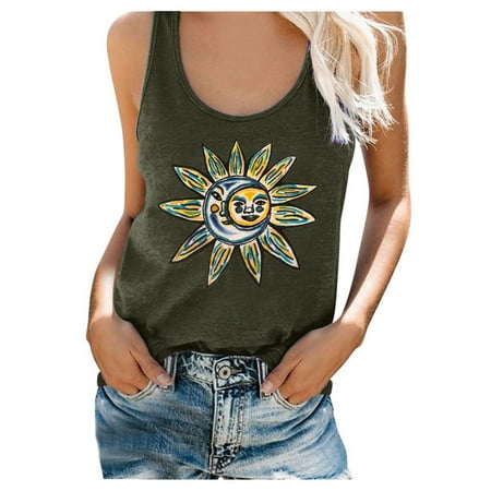 

CYMMPU Women Clothing Tunic Tees Sleeveless Tops Flowy Tops Summer Blouses Going Out Shirt Tube Tops Corset Tops One Shoulder Tops Army Green