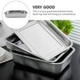 thumbnail image 2 of OUNONA 1Pack Stainless Steel Meal Tray Rectangular Dish Silver for Kitchen Organization for Households Families, 2 of 7