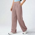 thumbnail image 6 of High Waisted Wide Leg Quick Dry Trousers Women Lightweight Relaxed Fit Daily Yoga Pants with Pockets, 6 of 6