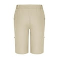 thumbnail image 4 of pstuiky Hombres bajos, Pantalones cortos transpirables de verano para hombre, de color liso, con bolsillos plisados, cintura elástica y botones. Pantalones cortos para correr para hombre, 4 of 6
