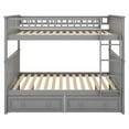 thumbnail image 5 of Euroco Pine Wood Bunk Bed With Storage, Full-Over-Full for Kids Teens, Grey, 5 of 14