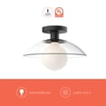 thumbnail image 2 of Alora Lighting Sf517112cl Francesca 12" Wide Semi-Flush Ceiling Fixture - Black, 2 of 7