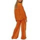 thumbnail image 5 of Txlixc Blusa de botón transparente de manga larga y pantalones de piernas anchas para mujeres Txlixc  moda, 5 of 6