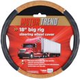 thumbnail image 3 of Black/Wood Grain Soft Leather Grip Big Rig Steering Wheel Cover for Trucks 18" Inch Large (Light Wood), 3 of 6