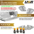 thumbnail image 4 of USR Tundra Sequoia Clear Corner Lights - Front Cornering Turn Signal Lamps (Left + Right) Compatible with 2005-2006 Toyota Tundra Double Cab / 2005-2007 Sequoia (Clear Lens, x4 Amber Bulbs + Sockets), 4 of 9