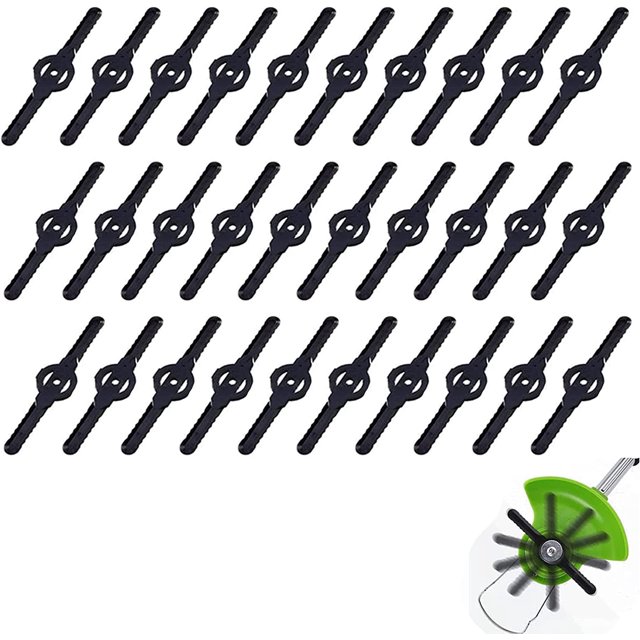 30 cuchillas de repuesto para cortacésped de plástico, compatibles con cortacésped 3 en 1, mini cortacésped y cortacésped