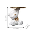 thumbnail image 3 of Storage Tray Statue Key Holder Figurine, Candy Jewelry Earrings Lipsticks Tray, Cute Bear Statues with Dish, Bear Sculptures Key Bowl Dish Decorative Trays for Home & Office Decor, 3 of 5