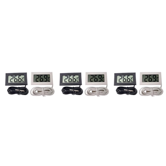 Worgeous 6 pcs Digital Thermometer Electronic Digital Display Thermometer Refrigerator Thermometer