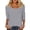 Grey, variant on Bmisegm 3/4 Sleeve Tops for Women Casual Solid Color Print Crew Neck T Shirt Stretchy Tops Womens Casual Tops Brown XL