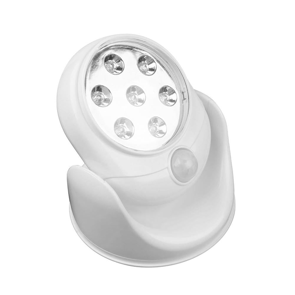 7 LED Adjustable Motion Activated Sensor Light Rotation Cordless Wall Flood Lamp