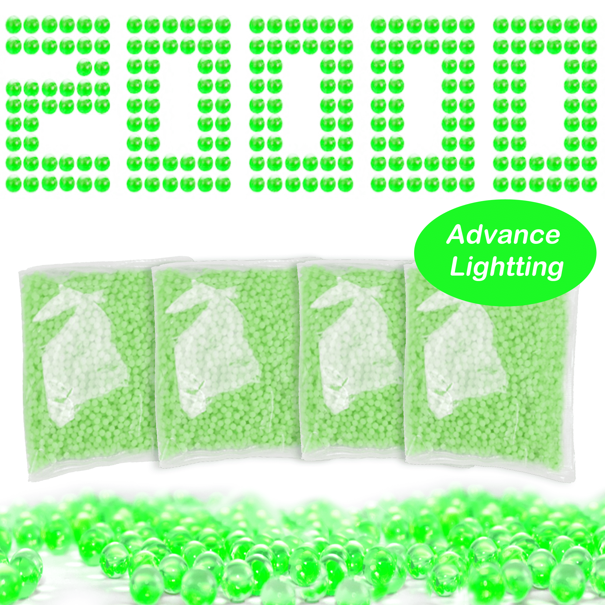 Adofi Gel Blaster Glow in the Dark Water Bead Ammo Refill20K WaterBased Gel Beads