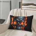 thumbnail image 6 of Haiem Pillowcase for Hair and Skin Queen - Flame Metal Skull Printed Soft Pillowcase with Envelope Closure-14"x20", 6 of 8