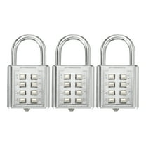 Uxcell Combination Padlock 8-Digit Push Button Padlock 4-Position Locking Mechanism Security Lock Silver 3 Pack