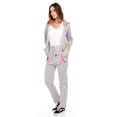 thumbnail image 6 of Women Athletic Fleece Sweatsuit Tracksuit Activewear Stripe-Patch Gray Small, 6 of 8