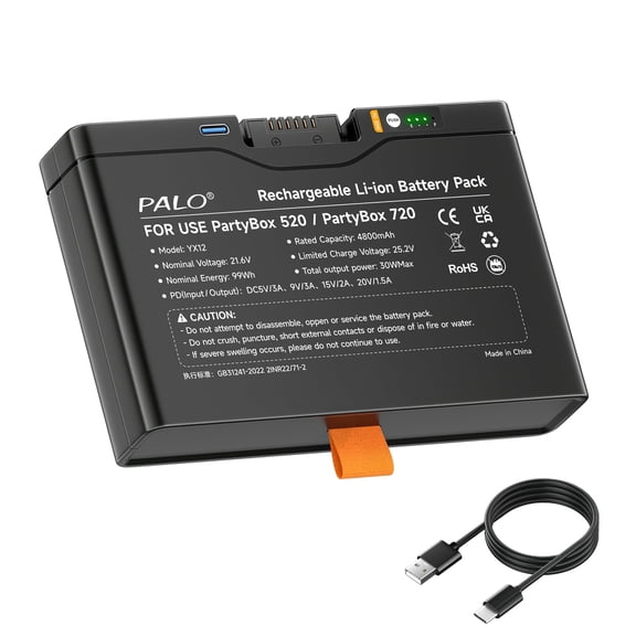 CITYORK Rechargeable Speaker Battery 4800mAh Replacement for JBL USE PartyBox 520 / PartyBox 720 Portable Speaker
