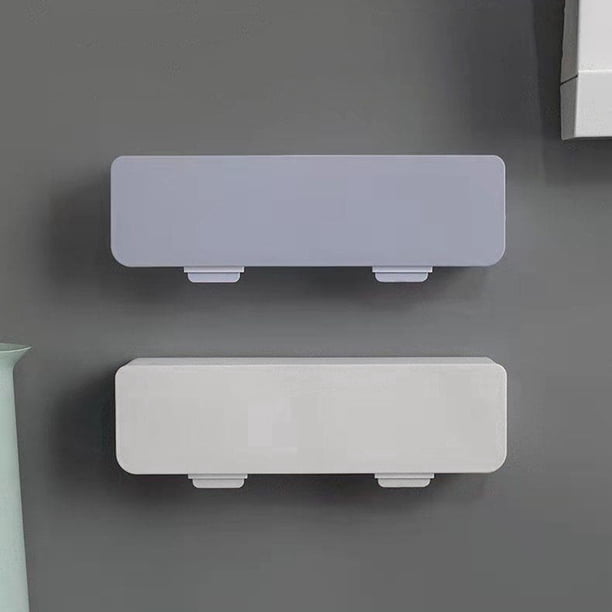 Organizador de caja de condimentos montado en la pared | Juego de estantes de especias de cocina de cuatro compartimentos con cucharas | Sin perforación, fácil instalación | Plástico impermeable