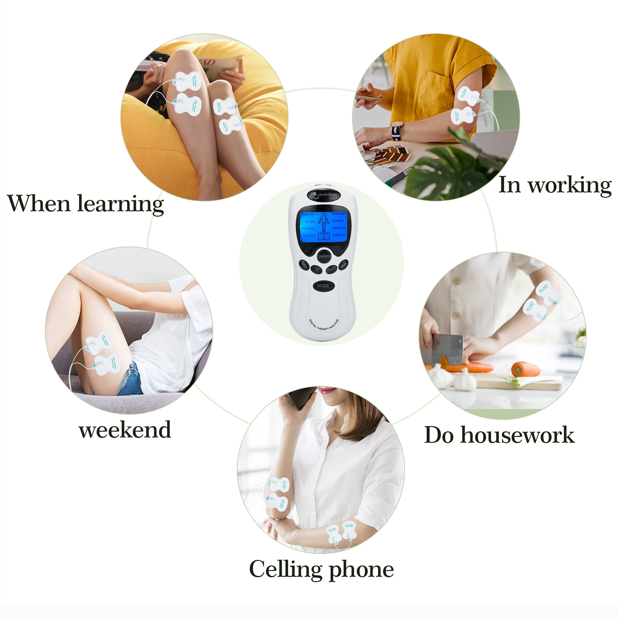 Onemayship Tens Unit Electrical Massager Pulse Muscle Stimulator Back Pain  Relief Electrical Stimulation Muscle Relax Therapy 