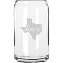 Texas Home States Etched 16oz Libbey Can Glass