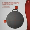 thumbnail image 2 of Victoria GDL-182 Cast Iron Pizza Crepe Pan, Dosa, Roti Tawa, Budare, 15 Inch, Black, 2 of 6