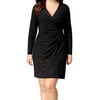 Calvin Klein Women's Plus-Size Shimmer Side Ruched Dress, Black, 22W