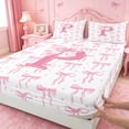 thumbnail image 4 of meiyoeat Pink Ribbon Bowknot King Sheets For Bow Lovers,Girls Personalized Monogrammed P Gifts Bedding Kids,4 Pieces, 4 of 6