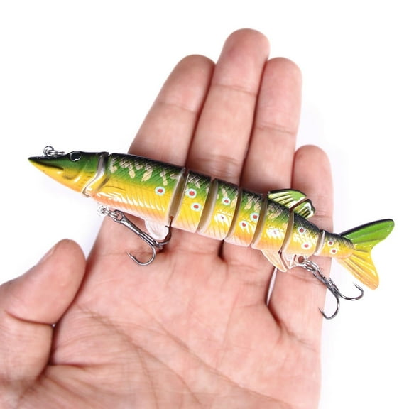 HENGJIA Fishing Lures, 15pcs Large Multi Jointed Fish Fishing Kits Slow Sinking Lifelike Swimbait Freshwater and Saltwater for Trout Bass Lures, 4.92"/0.65oz