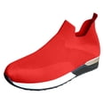 thumbnail image 2 of longantii Orthopedic Sandals for Women Wide Width Tennis Shoes Slip On Fashion Hollow Sneakers Non Slip Mesh Casual Shoes Red, 2 of 5