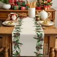 thumbnail image 4 of Burlap Table Runner 72 Inches Long,Christmas Pine Cones Branches Vine Non-Slip Kitchen Table Runners for Dining Room Everyday Use Party Table Decorations Green Botanical Leaf on Linen, 4 of 9
